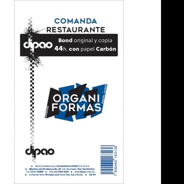 BLOCK COMANDA RESTAURANTE C CARBON DIPAO